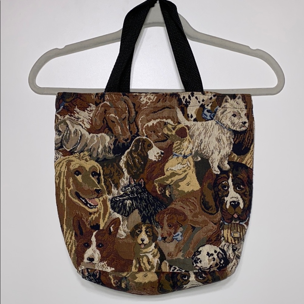 Vintage Dog Lover Tapestry Tote Bag